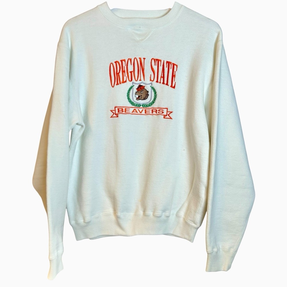 VTG 90s Logo 7 Oregon State Beavers Crewneck Sweatshirt Embroidered Size Small